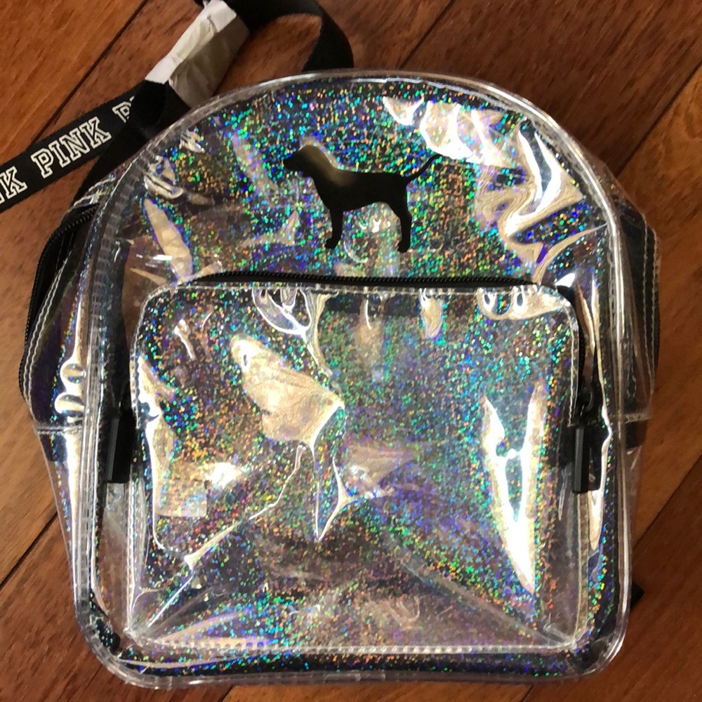 NWOT PINK Victoria’s Secret Clear Backpack - Picture 2 of 4